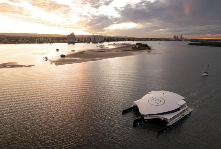 The world's first super yacht entertainment venue cruising along the Gold Coast Broadwater, Queensland © Tourism Australia The world's first super yacht entertainment venue cruising along the Gold Coast Broadwater, Queensland © Tourism Australia