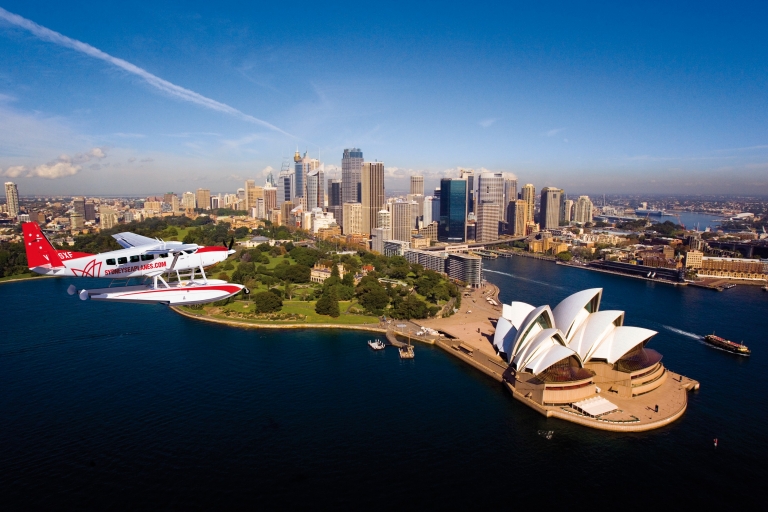 Aerial view of Sydney Opera House with seaplane, Sydney, New South Wales © Pretty Beach House Aerial view of Sydney Opera House with seaplane, Sydney, New South Wales © Pretty Beach House