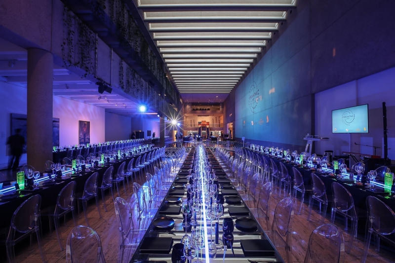 Dreamtime 2017 Dinner setup, The Watermall @ GOMA, Brisbane, Queensland © Tourism Australia, Remco Jansen